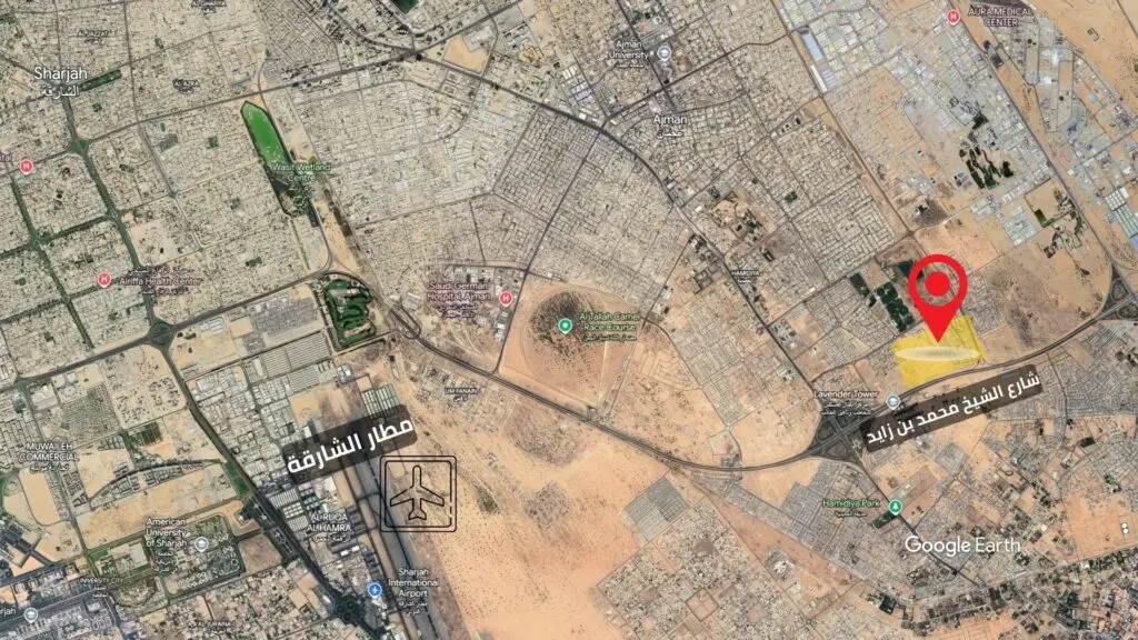 موقع مشروع داون تاون عجمان